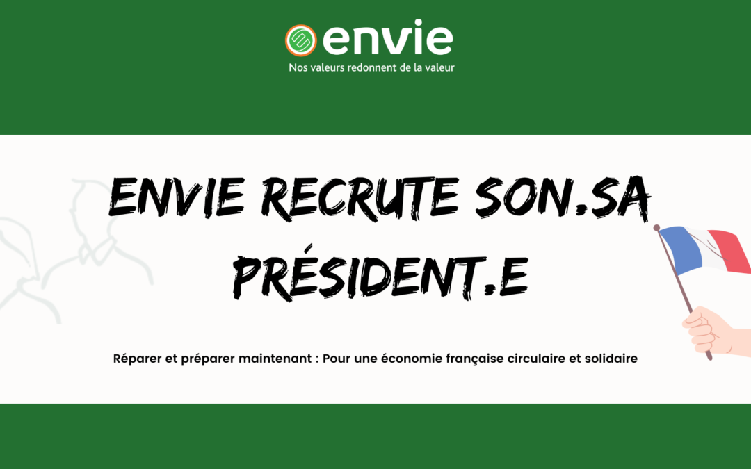 Illustration Envie recrute son.sa président.e avec drapeau tricolore français