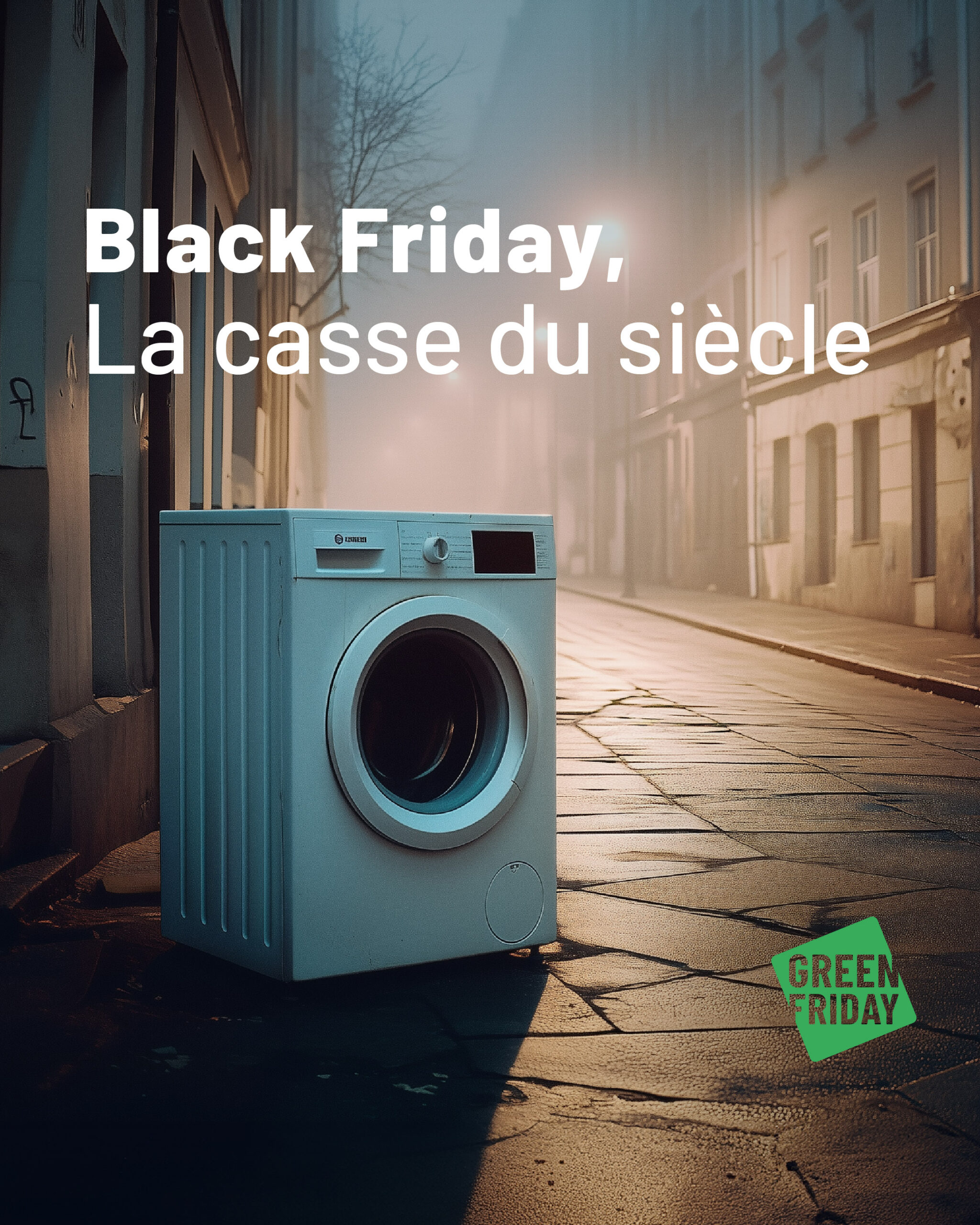Visuel du Green Friday 2024 : "Black Friday, la casse du siècle"
