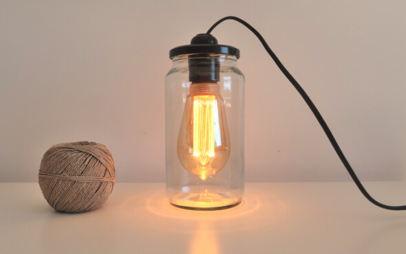 atelier fabrication lampe bocal récup